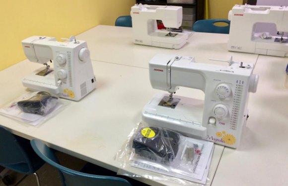 At the Senior Center, CBN's Team Of Helpers To Deliver Fashionable Dignity New Sewing Machines, thanks to L.S. Power, at the CBN/RI Senior Center Sewing Studio